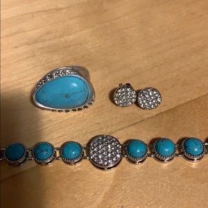 Lia Sophia,  3 piece turquoise set